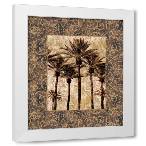 Palm Collage II White Modern Wood Framed Art Print by Seba, John