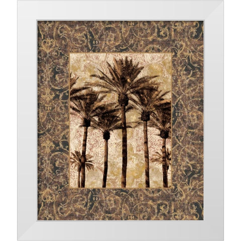 Palm Collage II White Modern Wood Framed Art Print by Seba, John