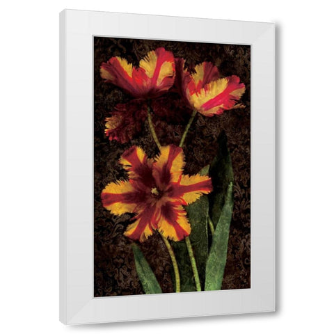 Decorative Tulips I White Modern Wood Framed Art Print by Seba, John