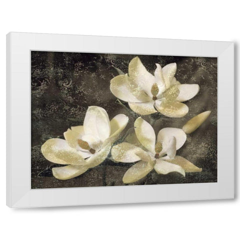 The Magnolia Tree White Modern Wood Framed Art Print by Seba, John