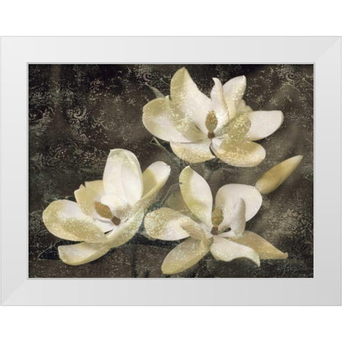 The Magnolia Tree White Modern Wood Framed Art Print by Seba, John