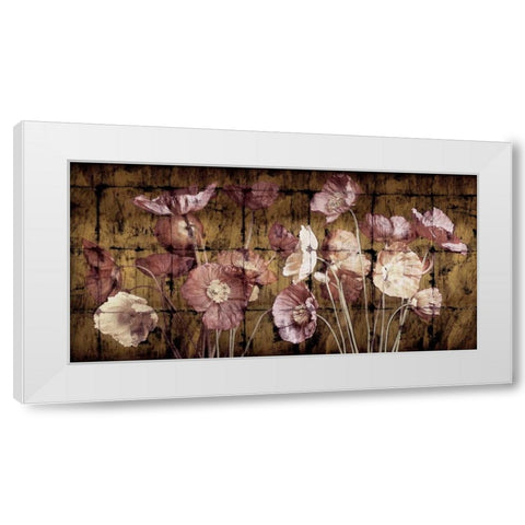 Poppies on Gold White Modern Wood Framed Art Print by Seba, John