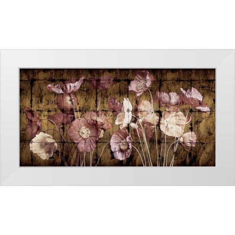 Poppies on Gold White Modern Wood Framed Art Print by Seba, John