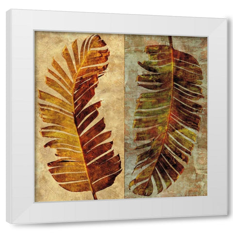 Palms Pairs I White Modern Wood Framed Art Print by Seba, John