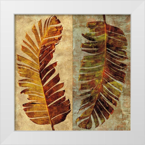 Palms Pairs I White Modern Wood Framed Art Print by Seba, John