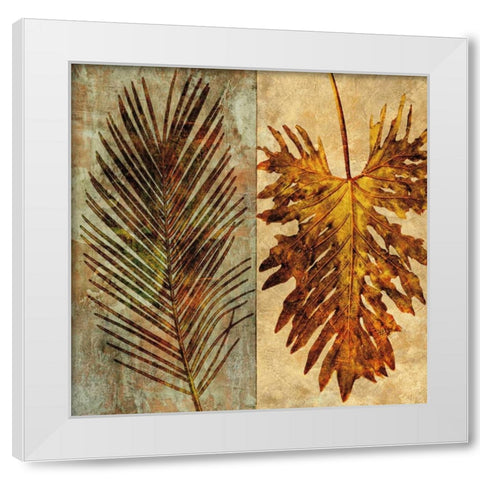 Palms Pairs II White Modern Wood Framed Art Print by Seba, John