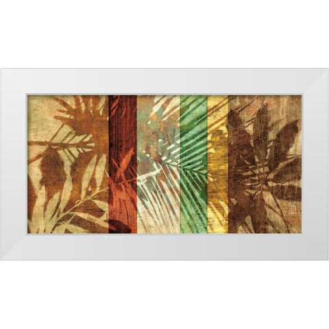 Palm Shadows I White Modern Wood Framed Art Print by Seba, John