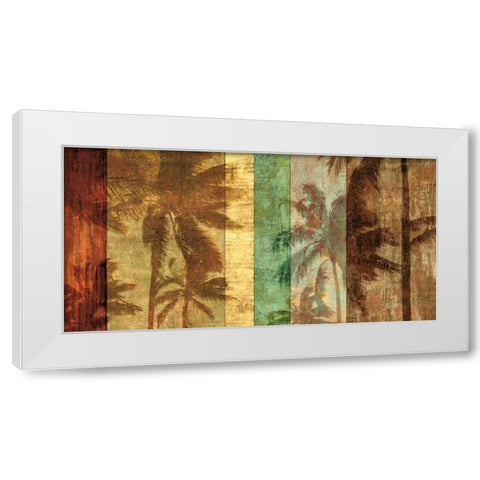 Palm Shadows II White Modern Wood Framed Art Print by Seba, John