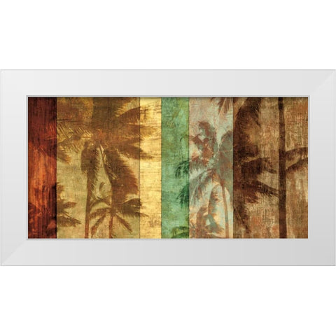 Palm Shadows II White Modern Wood Framed Art Print by Seba, John