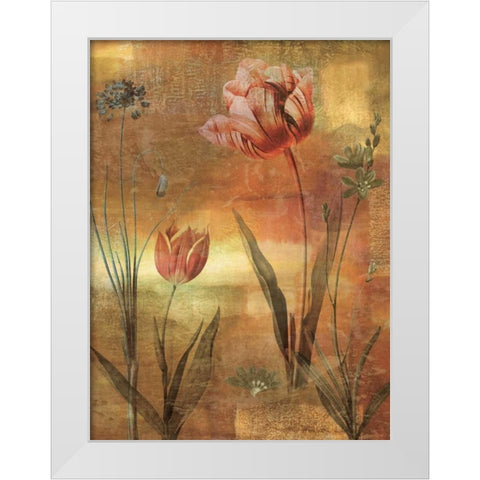 Tulip Garden II White Modern Wood Framed Art Print by Seba, John