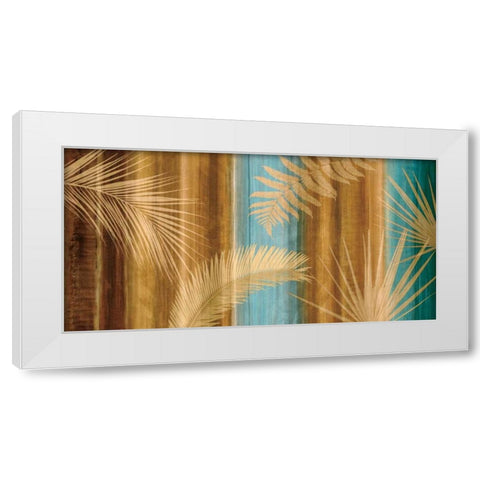 Caribbean Palms White Modern Wood Framed Art Print by Seba, John