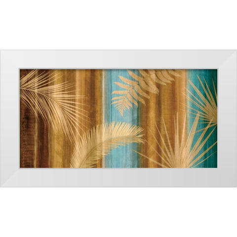Caribbean Palms White Modern Wood Framed Art Print by Seba, John