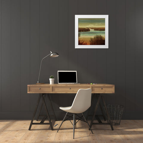 On The Water I White Modern Wood Framed Art Print by Seba, John