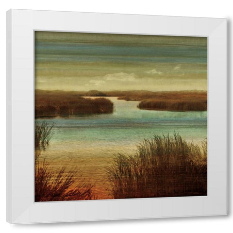 On The Water I White Modern Wood Framed Art Print by Seba, John