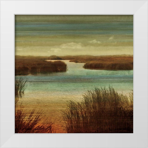 On The Water I White Modern Wood Framed Art Print by Seba, John