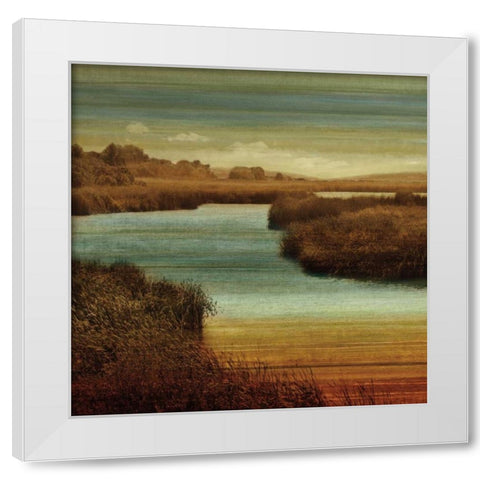 On The Water II White Modern Wood Framed Art Print by Seba, John