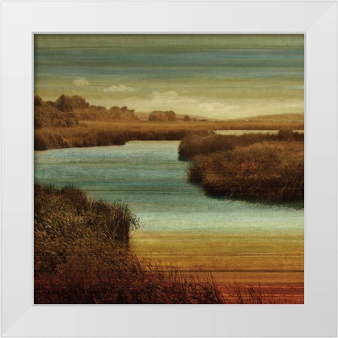 On The Water II White Modern Wood Framed Art Print by Seba, John