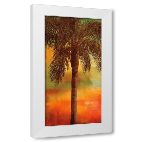 Sunset Palms I White Modern Wood Framed Art Print by Seba, John