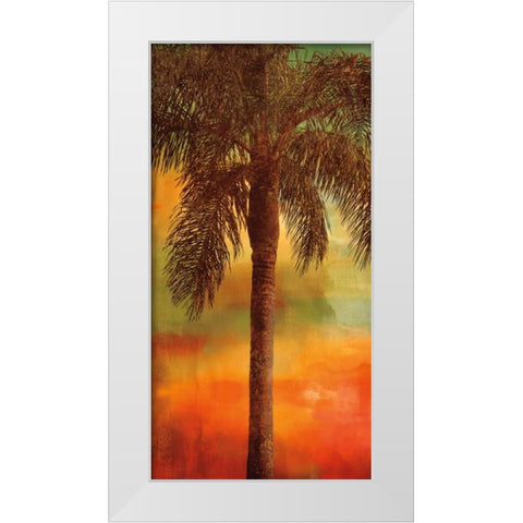 Sunset Palms I White Modern Wood Framed Art Print by Seba, John