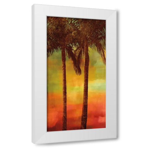 Sunset Palms II White Modern Wood Framed Art Print by Seba, John