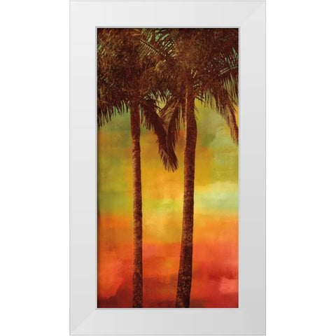 Sunset Palms II White Modern Wood Framed Art Print by Seba, John