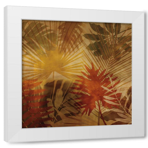 Sunlit Palms I White Modern Wood Framed Art Print by Seba, John