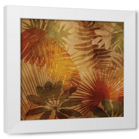 Sunlit Palms II White Modern Wood Framed Art Print by Seba, John
