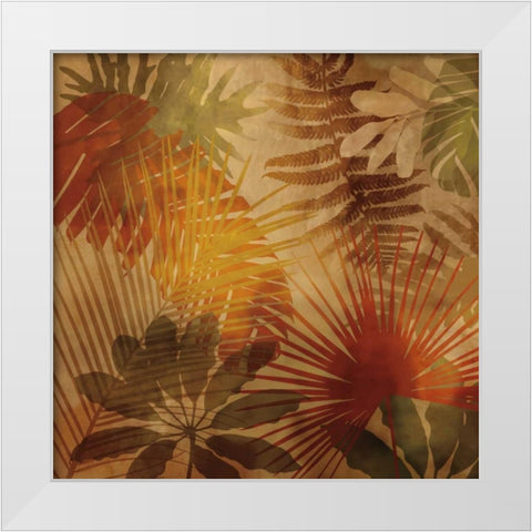 Sunlit Palms II White Modern Wood Framed Art Print by Seba, John