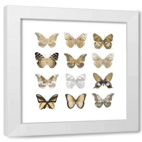 Butterfly Study in Gold III White Modern Wood Framed Art Print by Bosco, Julia