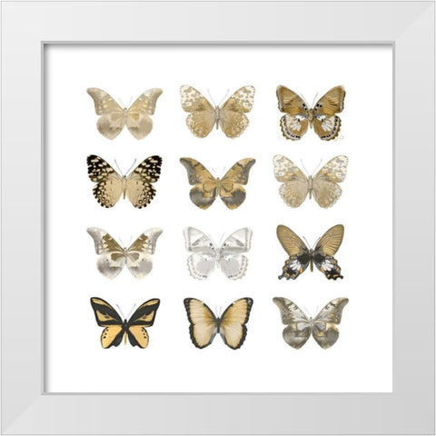 Butterfly Study in Gold III White Modern Wood Framed Art Print by Bosco, Julia