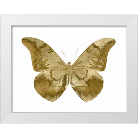 Golden Butterfly III White Modern Wood Framed Art Print by Bosco, Julia