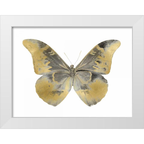 Golden Butterfly II White Modern Wood Framed Art Print by Bosco, Julia