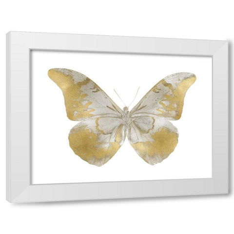 Butterfly in Teal II White Modern Wood Framed Art Print by Bosco, Julia