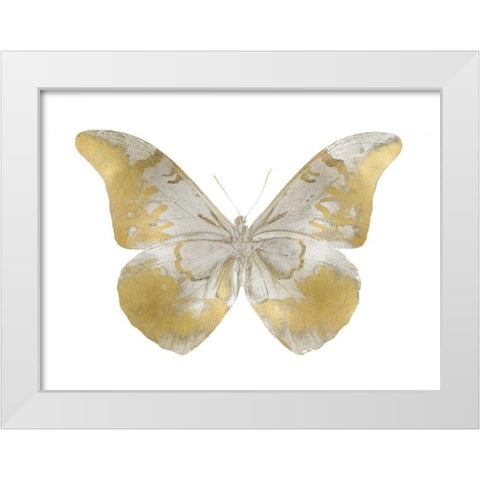 Butterfly in Teal II White Modern Wood Framed Art Print by Bosco, Julia