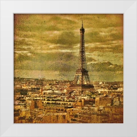 Letters from Paris White Modern Wood Framed Art Print by Casey, Julia
