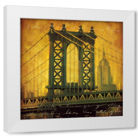 New York Romance White Modern Wood Framed Art Print by Casey, Julia