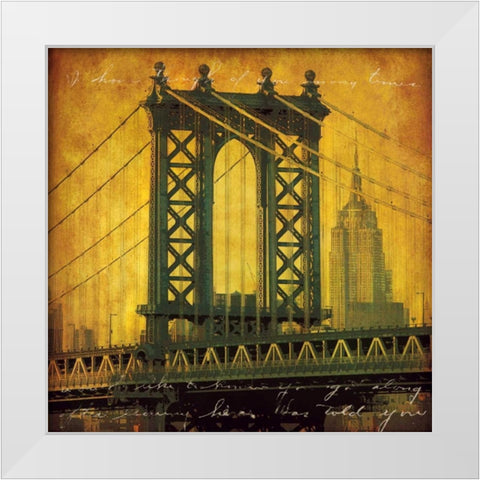 New York Romance White Modern Wood Framed Art Print by Casey, Julia