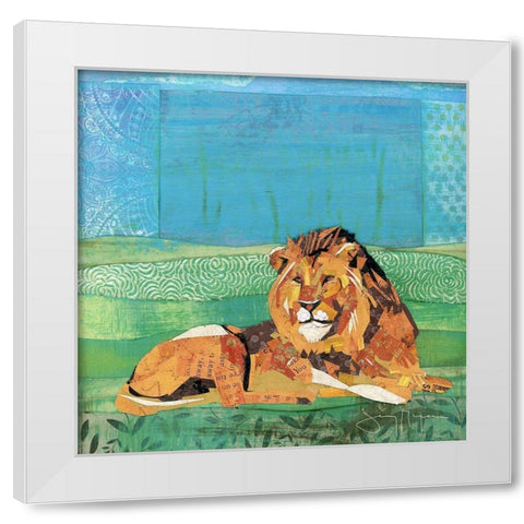 Lion King White Modern Wood Framed Art Print by McGee, Jenny