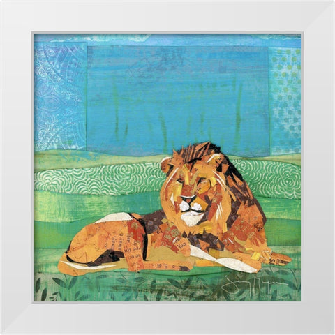 Lion King White Modern Wood Framed Art Print by McGee, Jenny