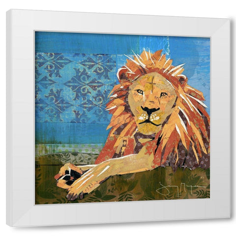 Lion Pride White Modern Wood Framed Art Print by McGee, Jenny