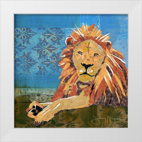 Lion Pride White Modern Wood Framed Art Print by McGee, Jenny