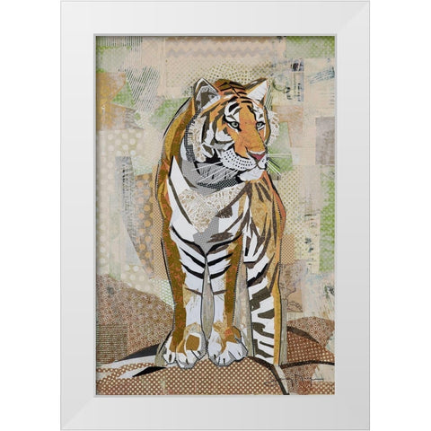 Tiger Strength White Modern Wood Framed Art Print by McGee, Jenny