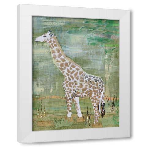 Majestic Giraffe White Modern Wood Framed Art Print by McGee, Jenny
