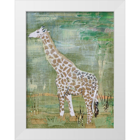 Majestic Giraffe White Modern Wood Framed Art Print by McGee, Jenny