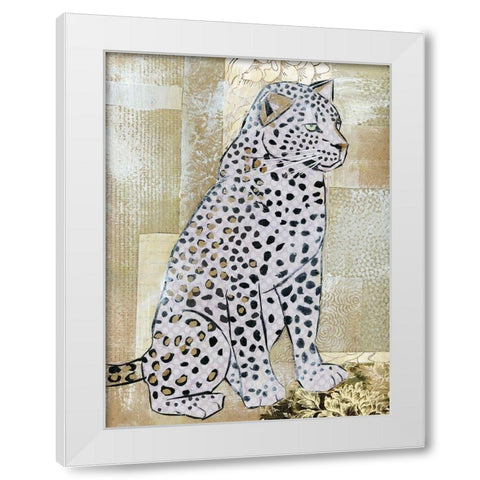 Leopard Beauty White Modern Wood Framed Art Print by McGee, Jenny
