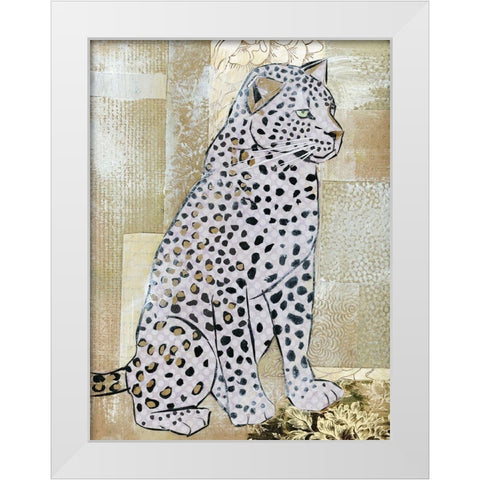 Leopard Beauty White Modern Wood Framed Art Print by McGee, Jenny
