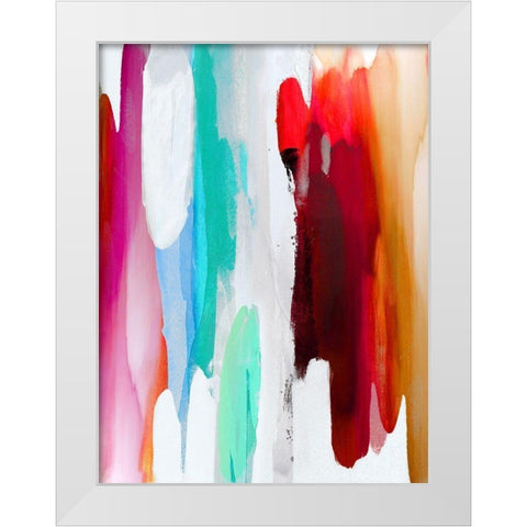 Lively III White Modern Wood Framed Art Print by Hanson, Jackie
