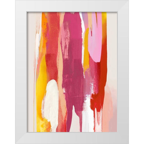 Vivacious III White Modern Wood Framed Art Print by Hanson, Jackie