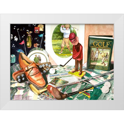 Tee Time White Modern Wood Framed Art Print by Koenig, Judy