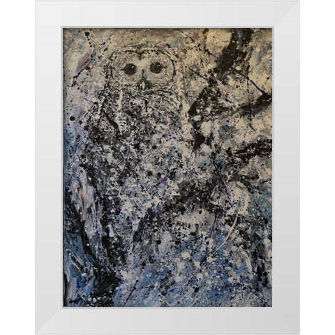 Owl I White Modern Wood Framed Art Print by Foster, Joseph Marshal